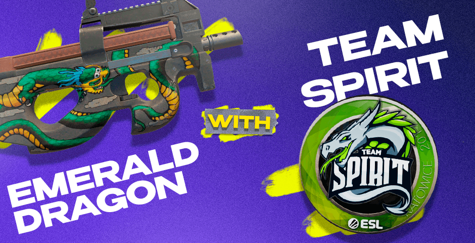 P90 | Emerald Dragon with Team Spirit (Foil) | Katowice 2019