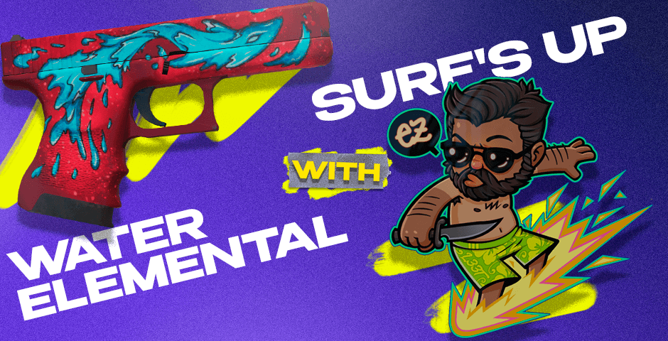 Glock-18 | Water Elemental with Surf’s Up Sticker